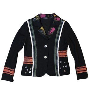 Vintage Lulu H 'patchwork' multi print multi-color jacket blazer